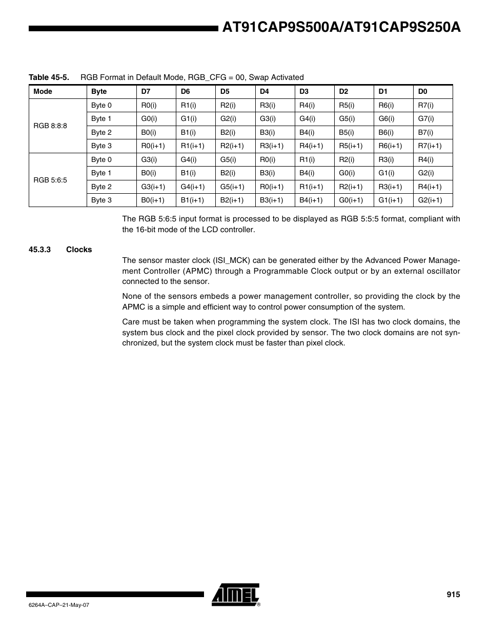 3 clocks | Rainbow Electronics AT91CAP9S250A User Manual | Page 915 / 1008