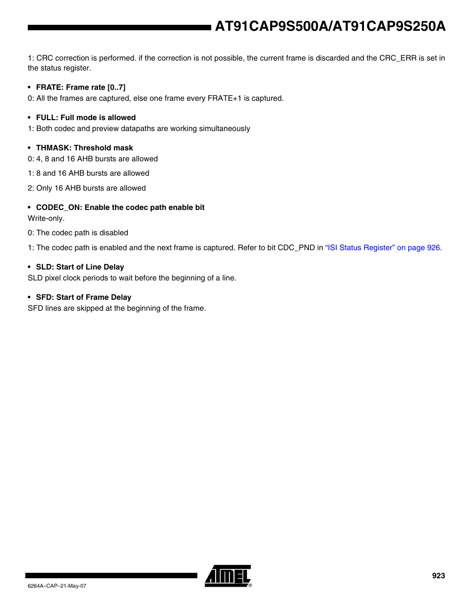 Rainbow Electronics AT91CAP9S250A User Manual | Page 923 / 1008