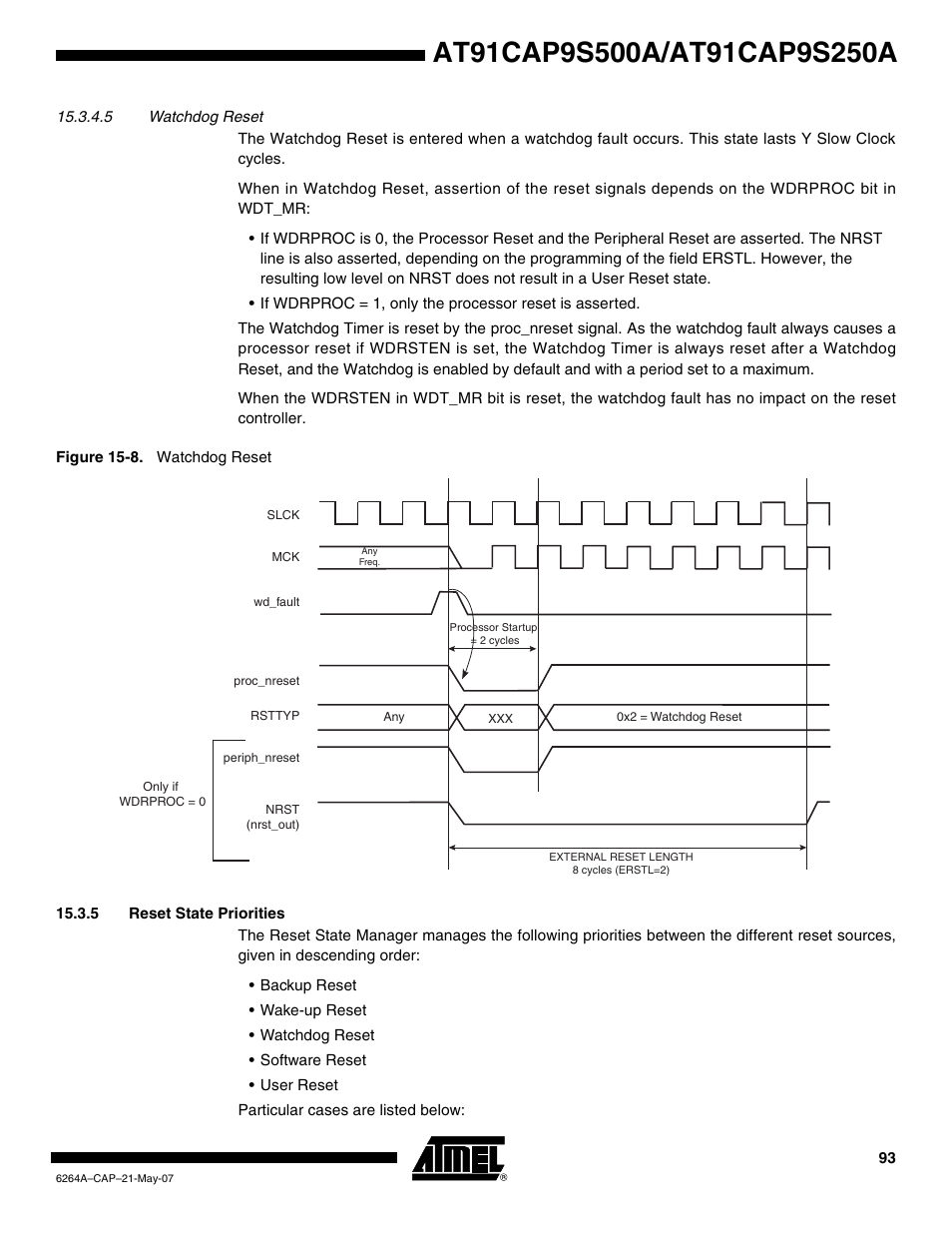 5 reset state priorities | Rainbow Electronics AT91CAP9S250A User Manual | Page 93 / 1008