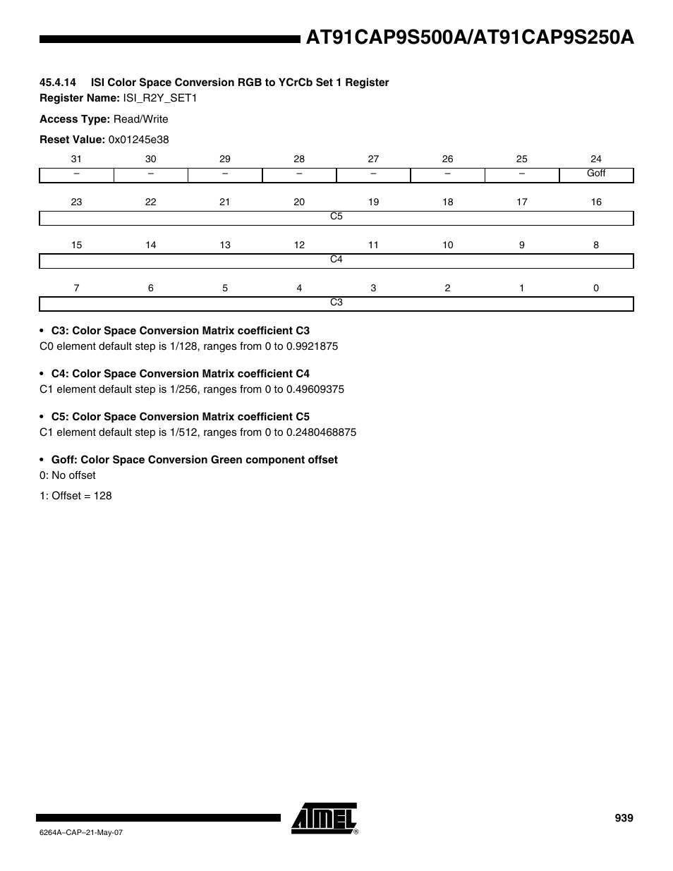 Rainbow Electronics AT91CAP9S250A User Manual | Page 939 / 1008