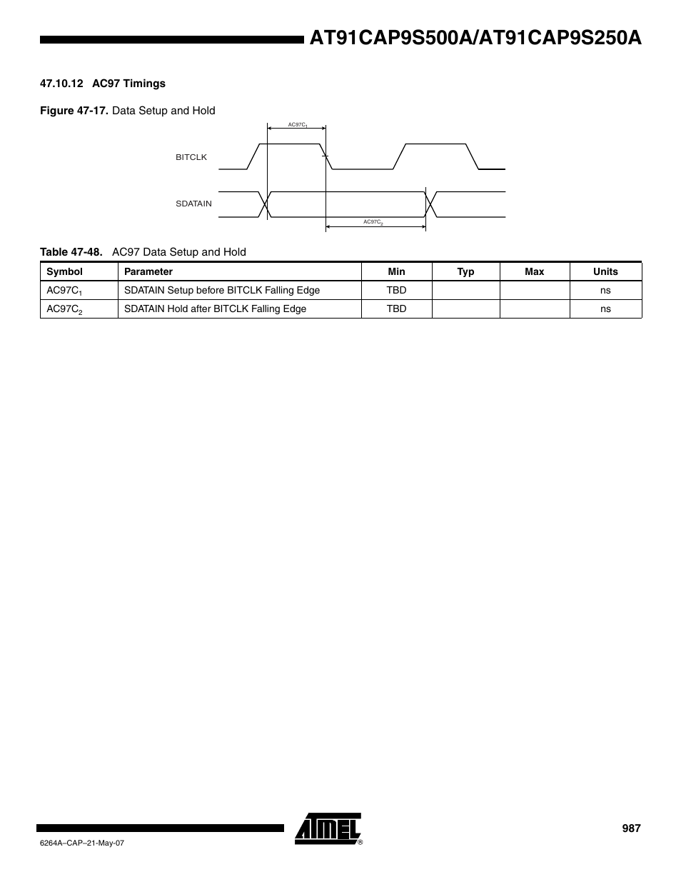 12 ac97 timings | Rainbow Electronics AT91CAP9S250A User Manual | Page 987 / 1008