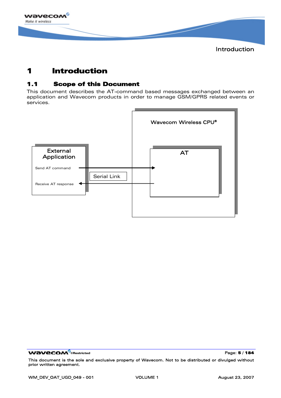 Introduction, Scope of this document, 1introduction | 1 scope of this document | Rainbow Electronics FARGO MAESTRO 100 (with TCP_IP) User Manual | Page 11 / 787