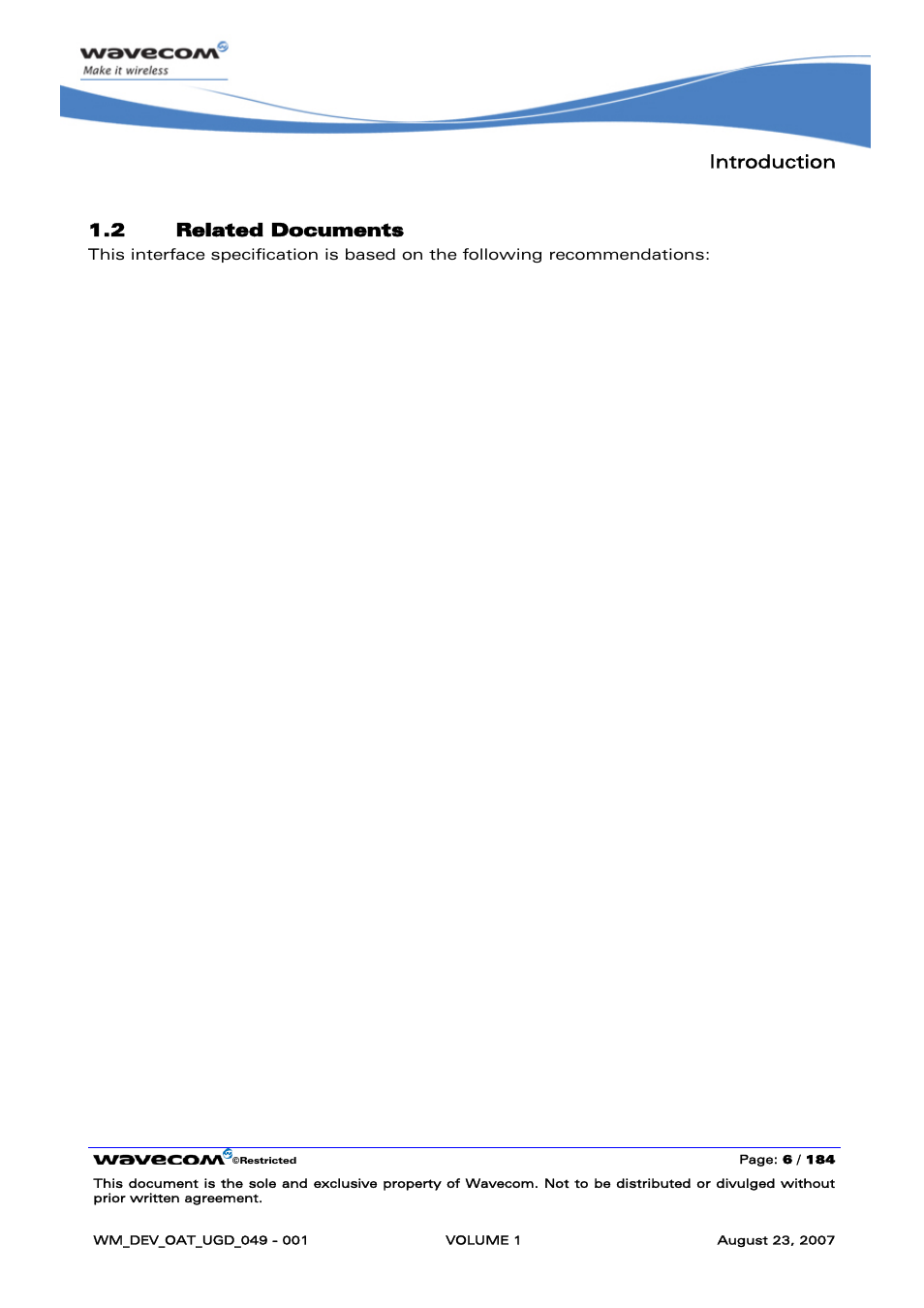 Related documents, Introduction, 2 related documents | Rainbow Electronics FARGO MAESTRO 100 (with TCP_IP) User Manual | Page 12 / 787