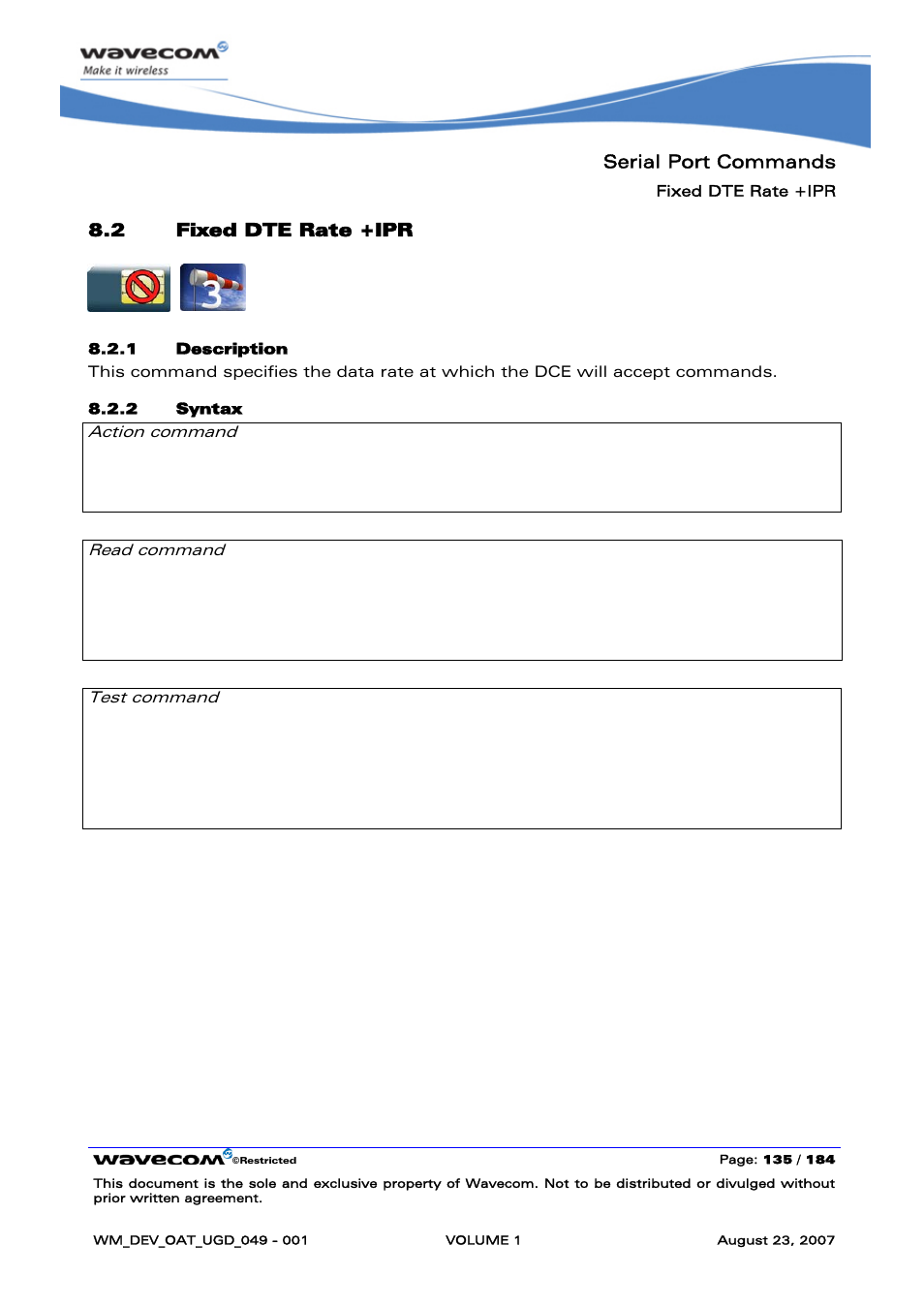 Fixed dte rate +ipr | Rainbow Electronics FARGO MAESTRO 100 (with TCP_IP) User Manual | Page 141 / 787