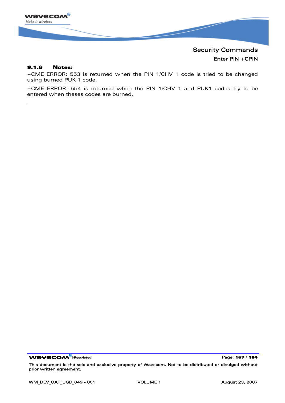 Security commands | Rainbow Electronics FARGO MAESTRO 100 (with TCP_IP) User Manual | Page 173 / 787