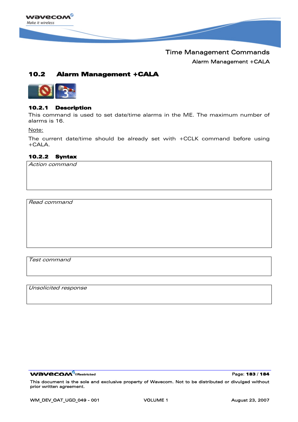Alarm management +cala | Rainbow Electronics FARGO MAESTRO 100 (with TCP_IP) User Manual | Page 189 / 787