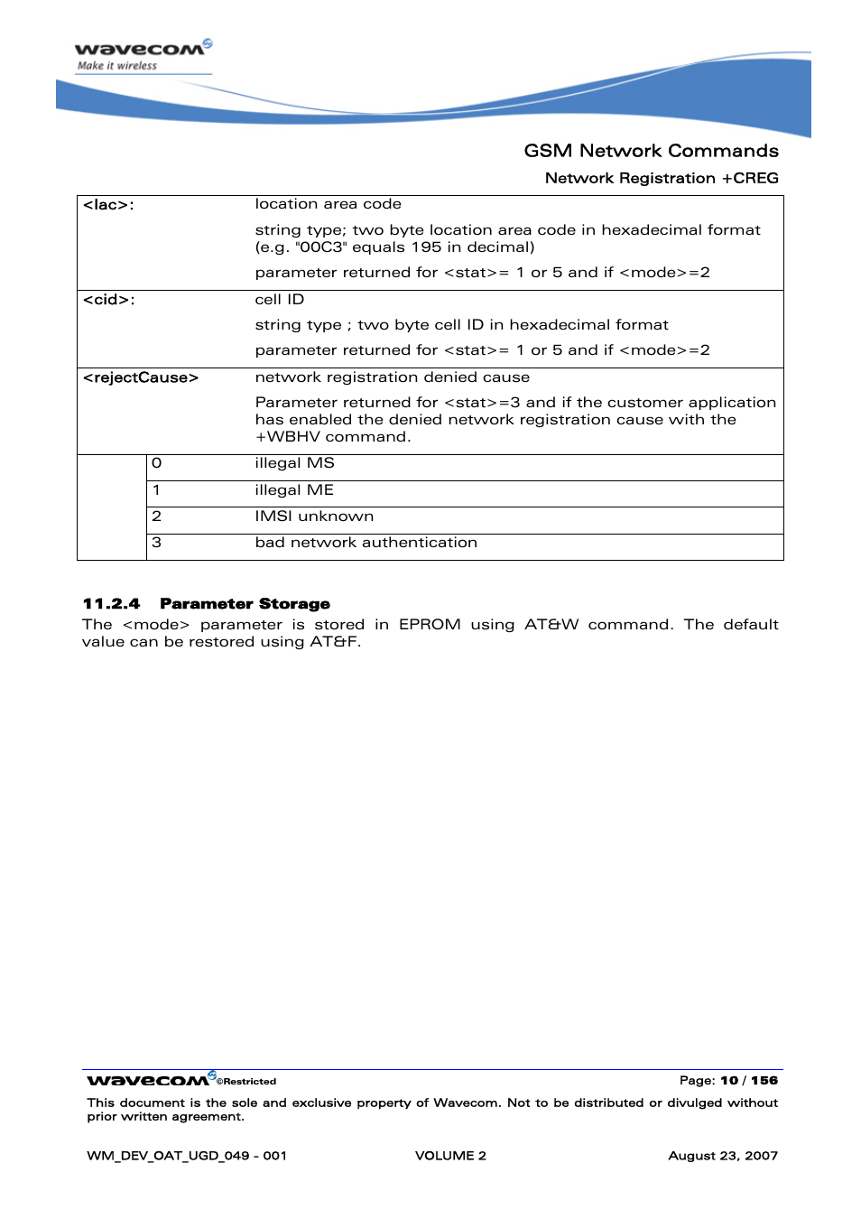 Gsm network commands | Rainbow Electronics FARGO MAESTRO 100 (with TCP_IP) User Manual | Page 200 / 787