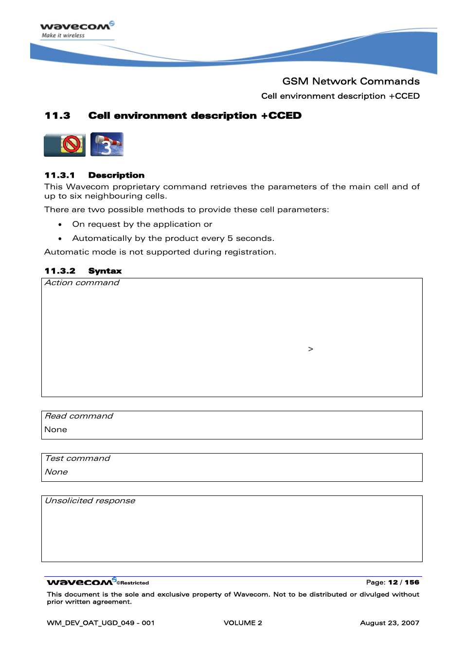 Cell environment description +cced | Rainbow Electronics FARGO MAESTRO 100 (with TCP_IP) User Manual | Page 202 / 787