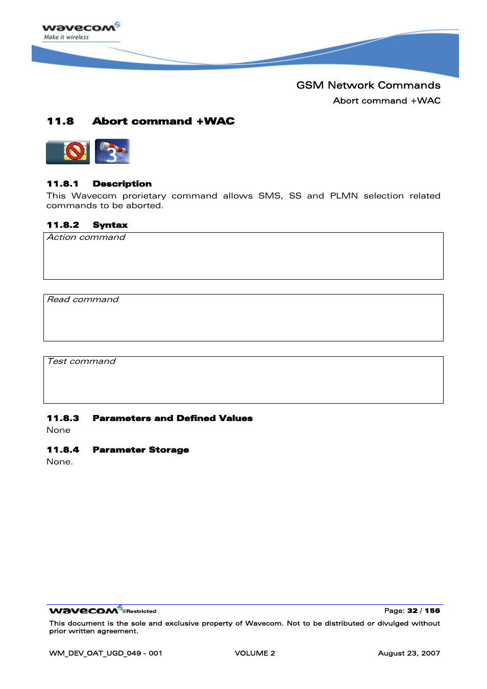 Abort command +wac | Rainbow Electronics FARGO MAESTRO 100 (with TCP_IP) User Manual | Page 222 / 787