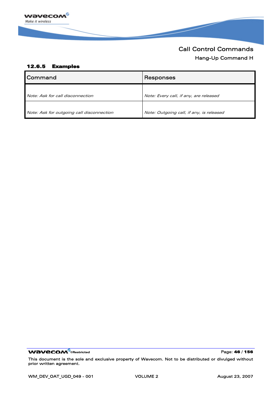 Call control commands, Ath1 | Rainbow Electronics FARGO MAESTRO 100 (with TCP_IP) User Manual | Page 236 / 787