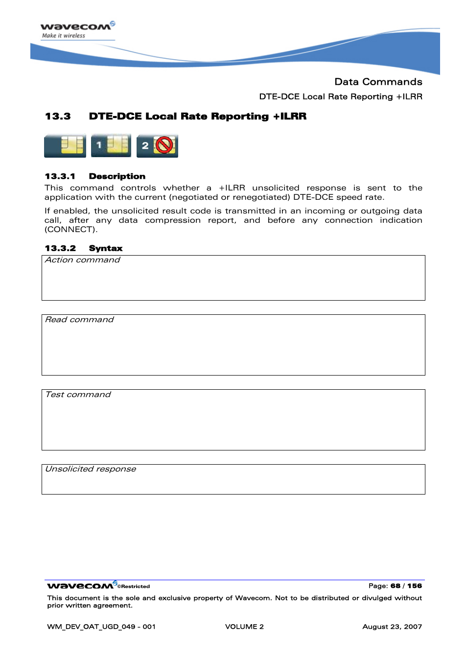 Dte-dce local rate reporting +ilrr | Rainbow Electronics FARGO MAESTRO 100 (with TCP_IP) User Manual | Page 258 / 787