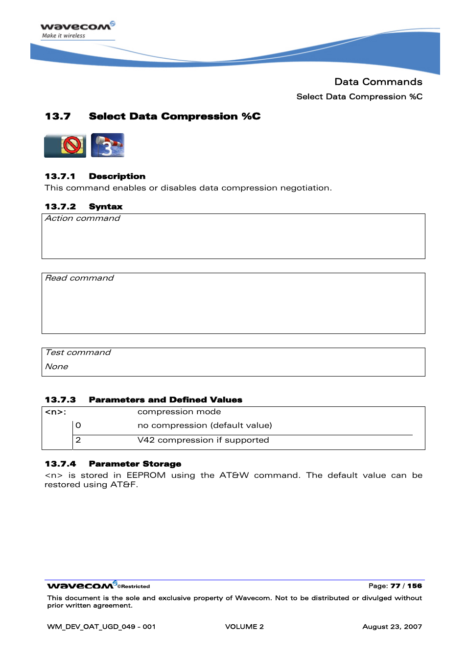 Select data compression %c | Rainbow Electronics FARGO MAESTRO 100 (with TCP_IP) User Manual | Page 267 / 787