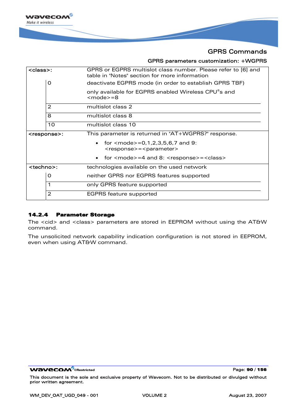 Gprs commands | Rainbow Electronics FARGO MAESTRO 100 (with TCP_IP) User Manual | Page 280 / 787