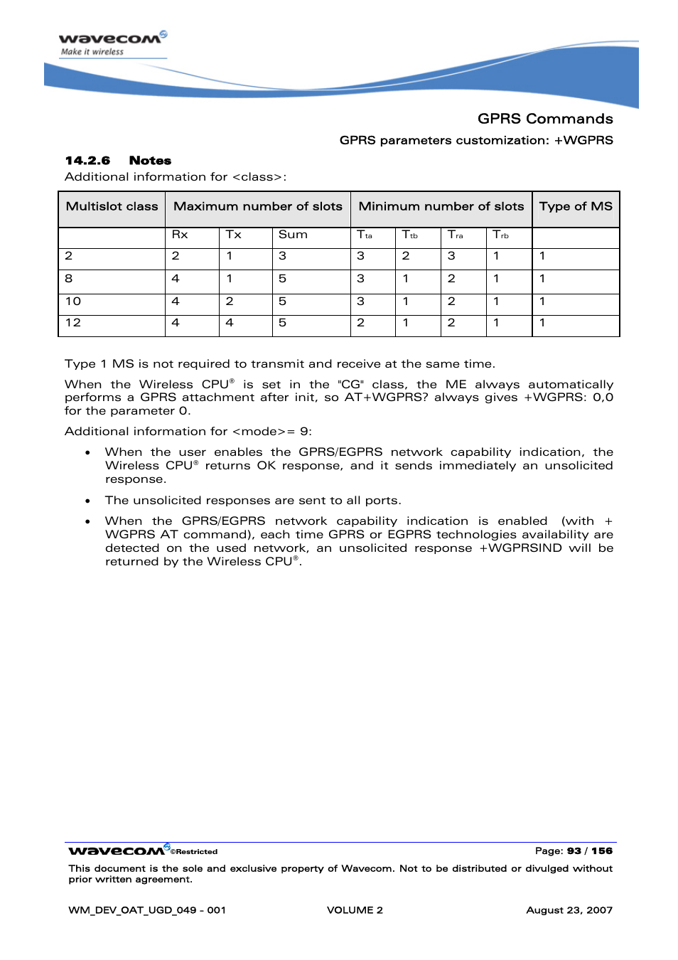 Gprs commands | Rainbow Electronics FARGO MAESTRO 100 (with TCP_IP) User Manual | Page 283 / 787