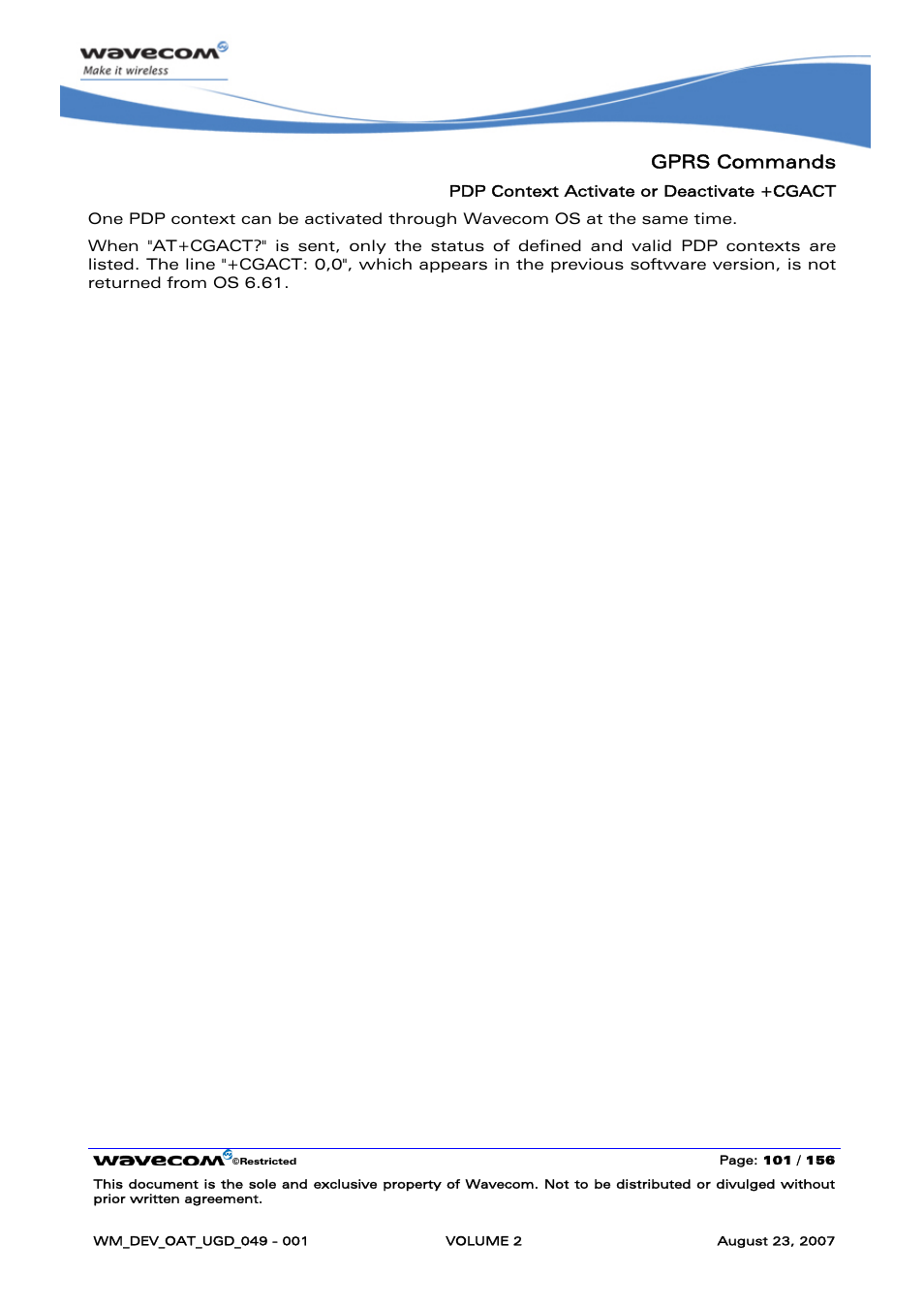 Gprs commands | Rainbow Electronics FARGO MAESTRO 100 (with TCP_IP) User Manual | Page 291 / 787