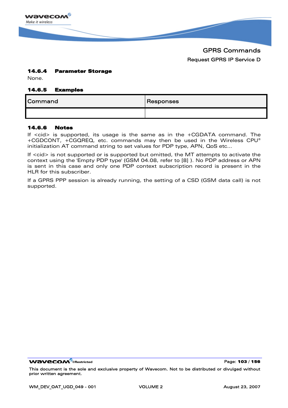 Gprs commands, Atd*99***1# connect | Rainbow Electronics FARGO MAESTRO 100 (with TCP_IP) User Manual | Page 293 / 787