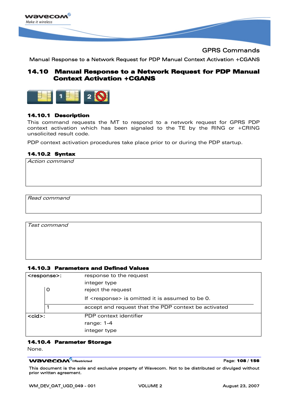 Activation +cgans | Rainbow Electronics FARGO MAESTRO 100 (with TCP_IP) User Manual | Page 298 / 787