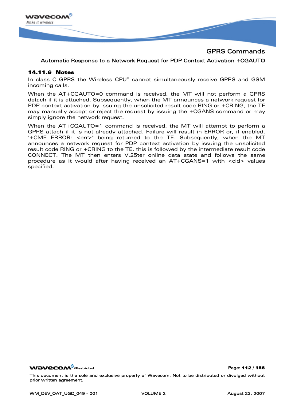 Gprs commands | Rainbow Electronics FARGO MAESTRO 100 (with TCP_IP) User Manual | Page 302 / 787