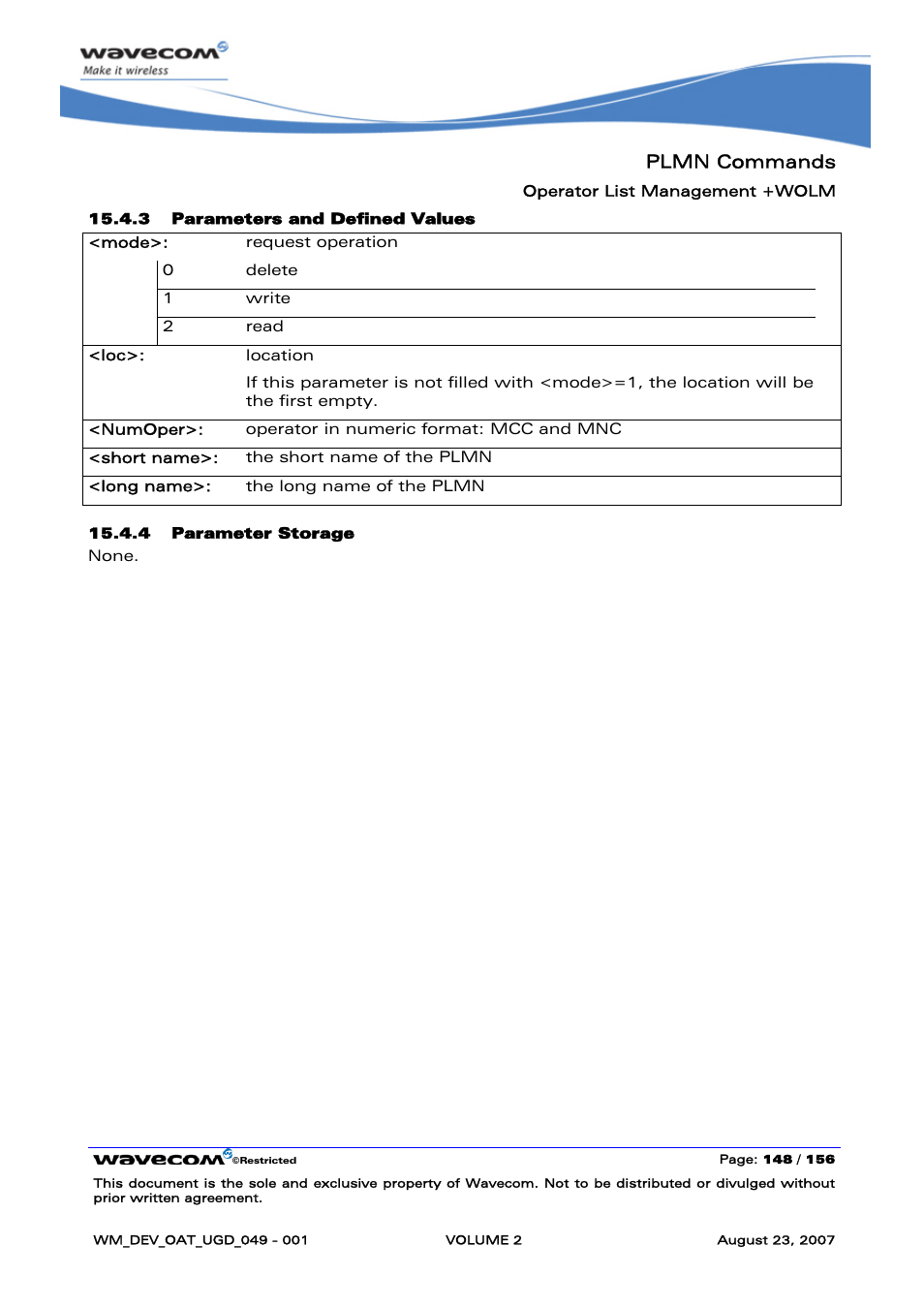 Plmn commands | Rainbow Electronics FARGO MAESTRO 100 (with TCP_IP) User Manual | Page 338 / 787