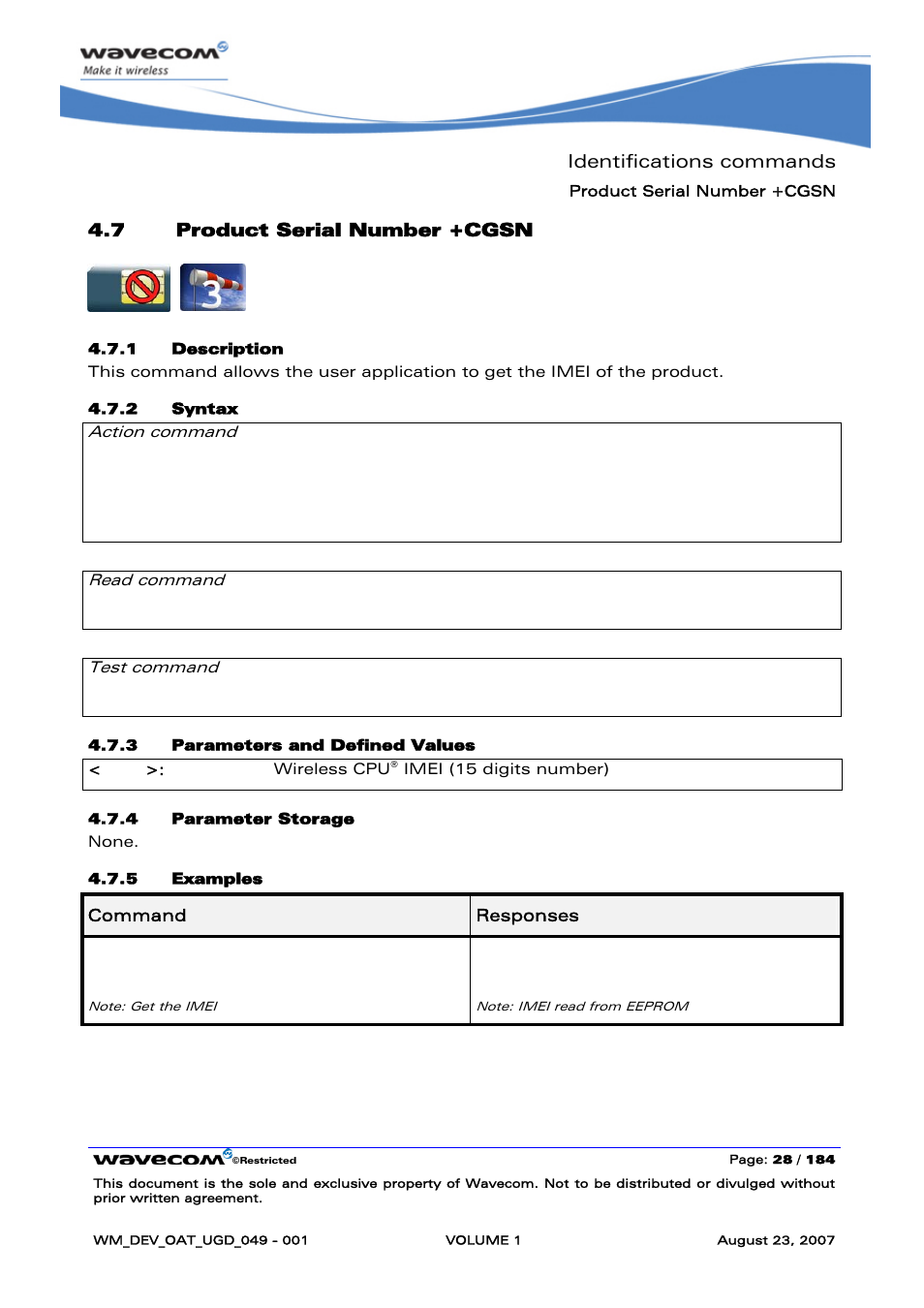 Product serial number +cgsn | Rainbow Electronics FARGO MAESTRO 100 (with TCP_IP) User Manual | Page 34 / 787