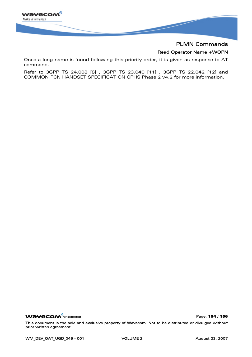 Plmn commands | Rainbow Electronics FARGO MAESTRO 100 (with TCP_IP) User Manual | Page 344 / 787