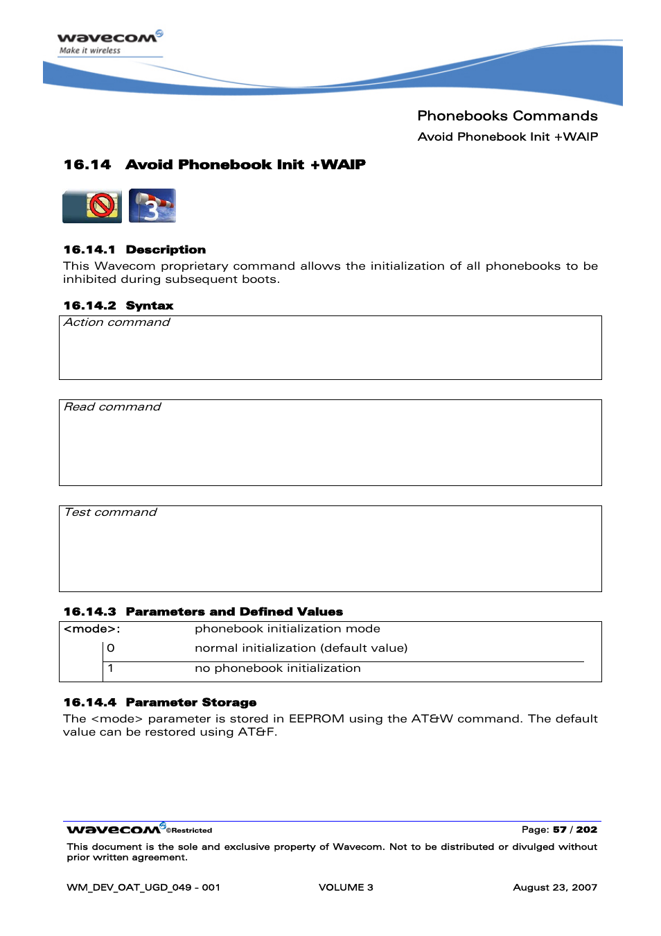 Avoid phonebook init +waip | Rainbow Electronics FARGO MAESTRO 100 (with TCP_IP) User Manual | Page 403 / 787