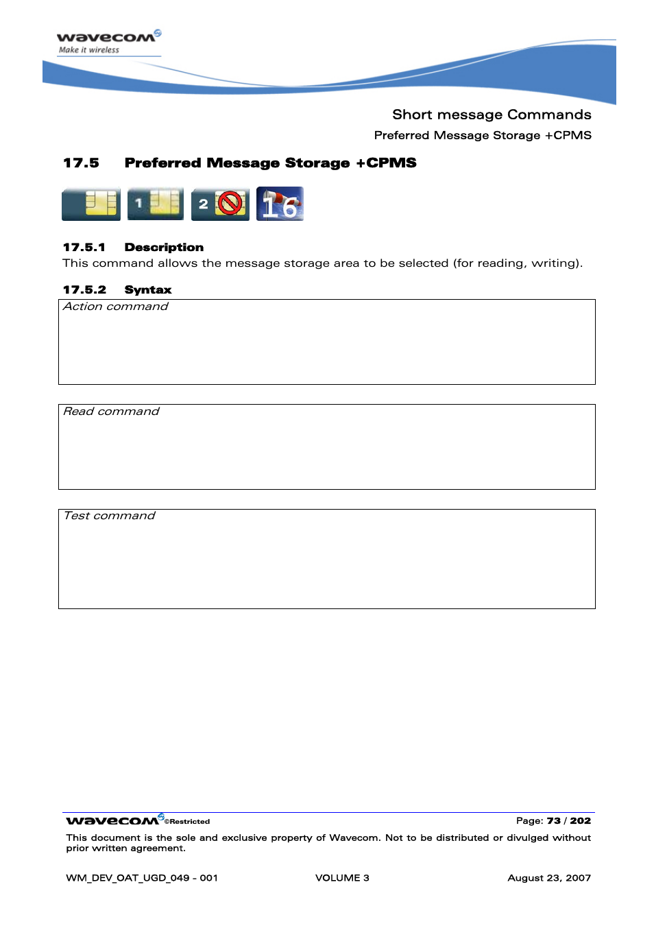 Preferred message storage +cpms | Rainbow Electronics FARGO MAESTRO 100 (with TCP_IP) User Manual | Page 419 / 787