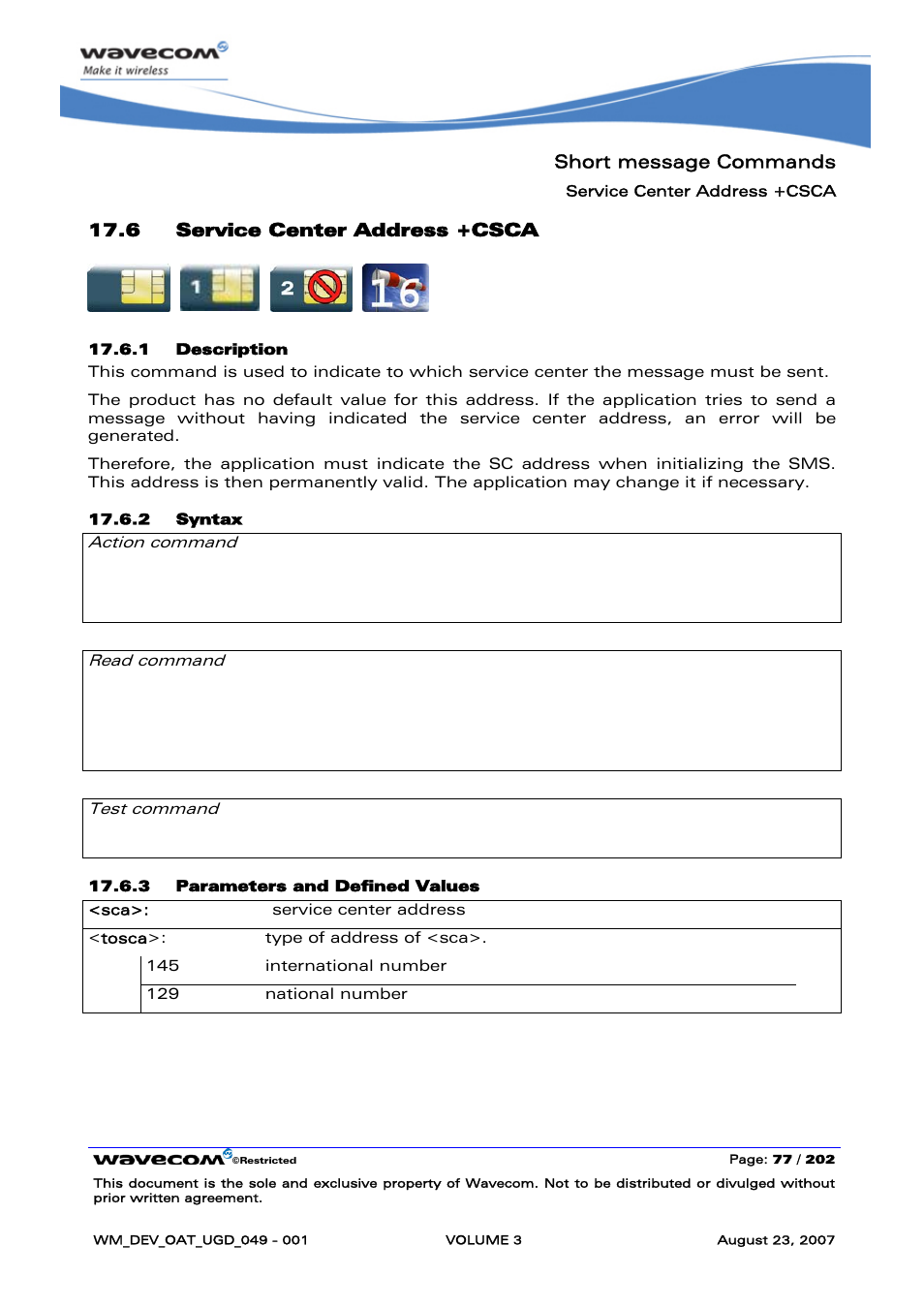 Service center address +csca | Rainbow Electronics FARGO MAESTRO 100 (with TCP_IP) User Manual | Page 423 / 787