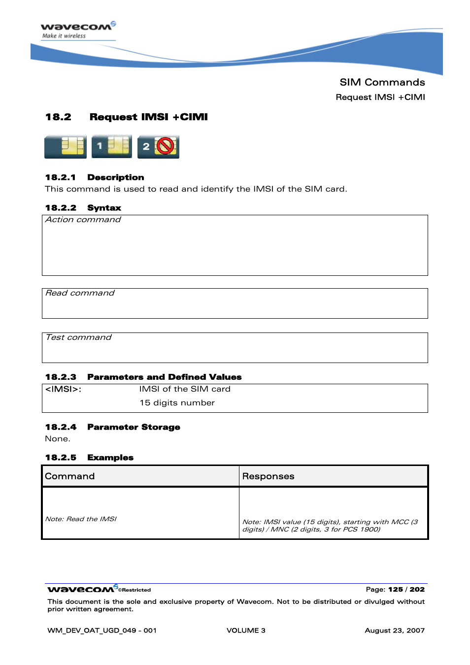 Request imsi +cimi | Rainbow Electronics FARGO MAESTRO 100 (with TCP_IP) User Manual | Page 471 / 787