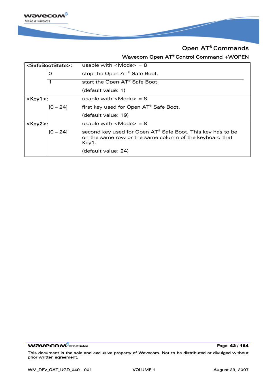 Open at, Commands | Rainbow Electronics FARGO MAESTRO 100 (with TCP_IP) User Manual | Page 48 / 787