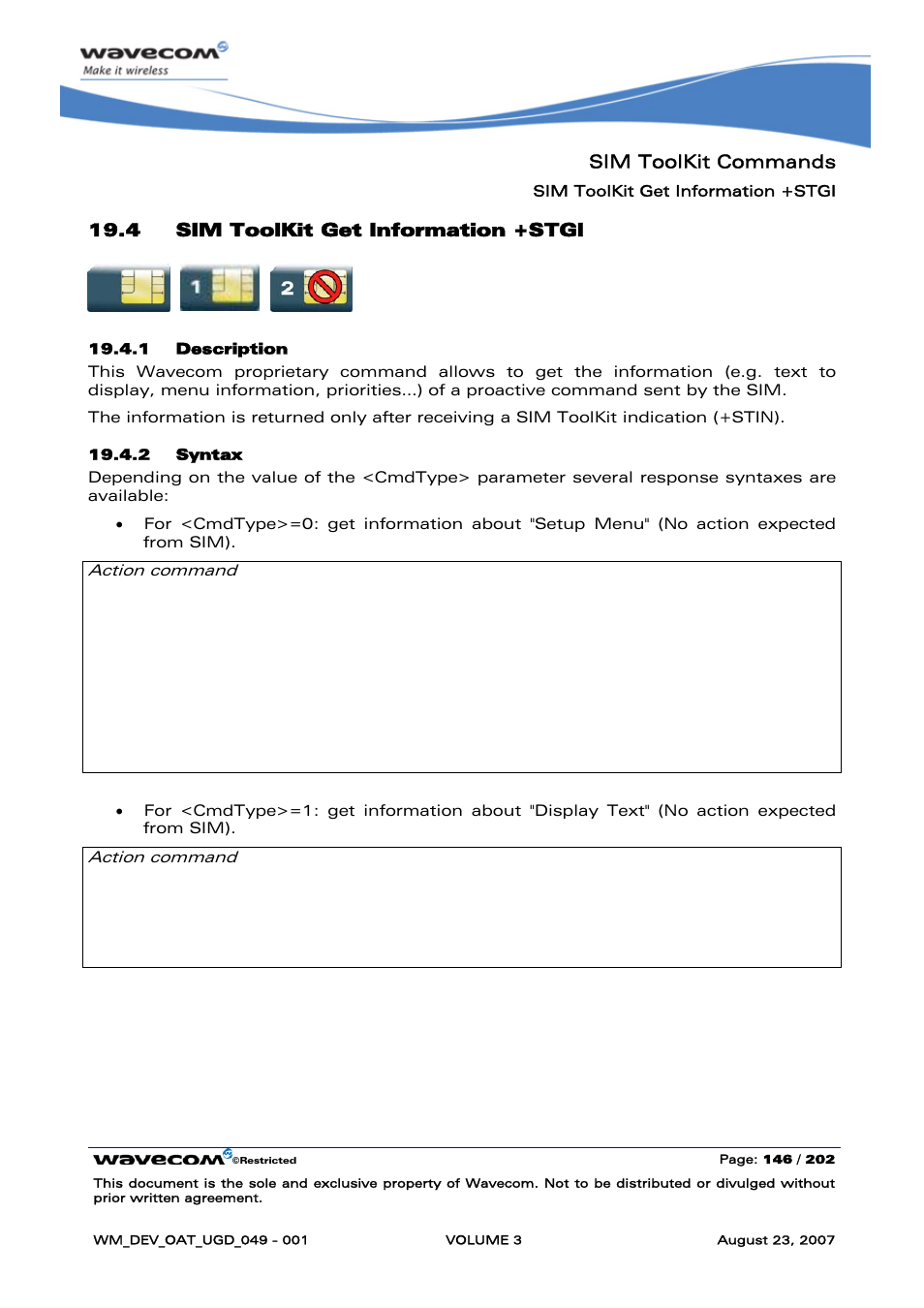 Sim toolkit get information +stgi | Rainbow Electronics FARGO MAESTRO 100 (with TCP_IP) User Manual | Page 492 / 787