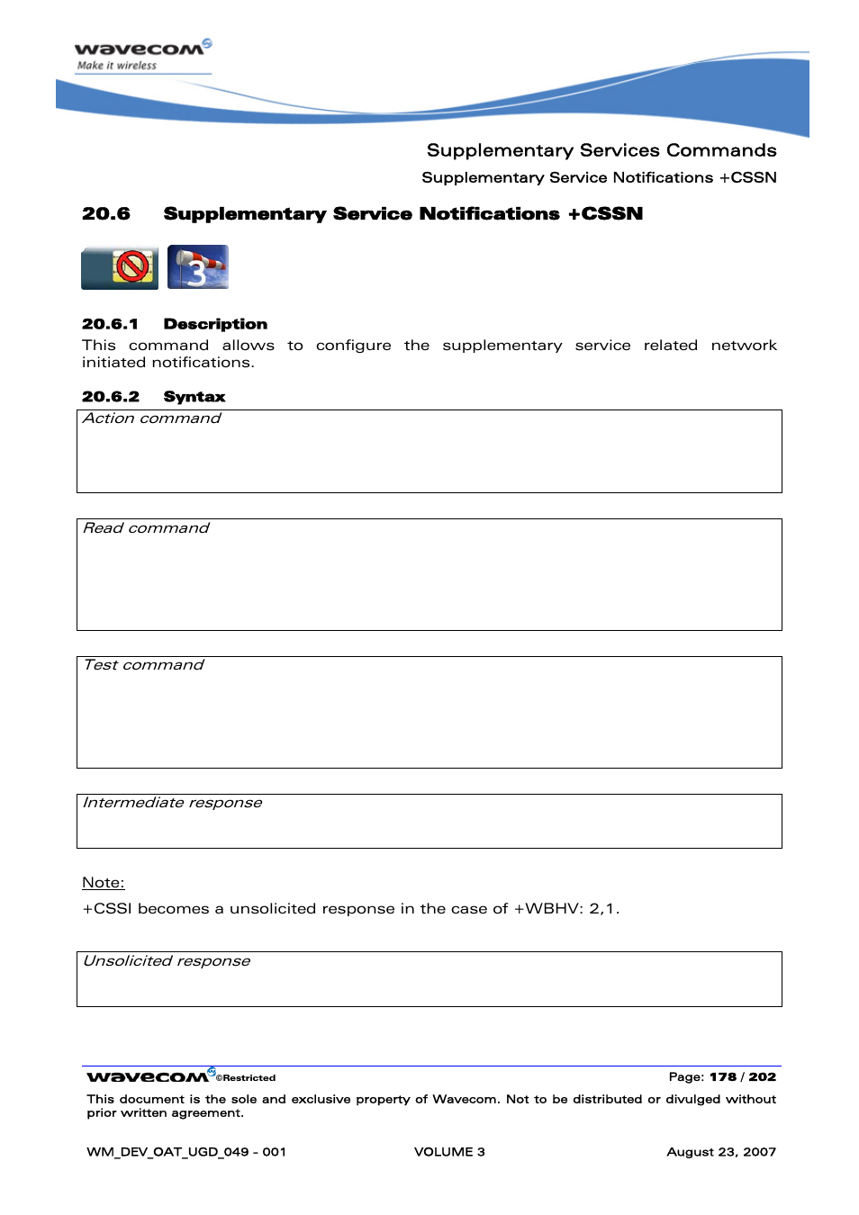 Supplementary service notifications +cssn | Rainbow Electronics FARGO MAESTRO 100 (with TCP_IP) User Manual | Page 524 / 787