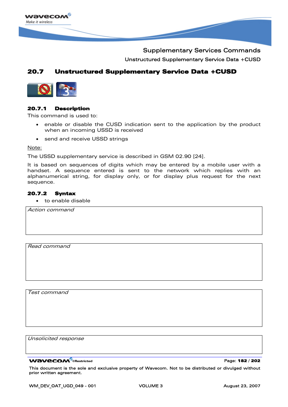 Unstructured supplementary service data +cusd | Rainbow Electronics FARGO MAESTRO 100 (with TCP_IP) User Manual | Page 528 / 787