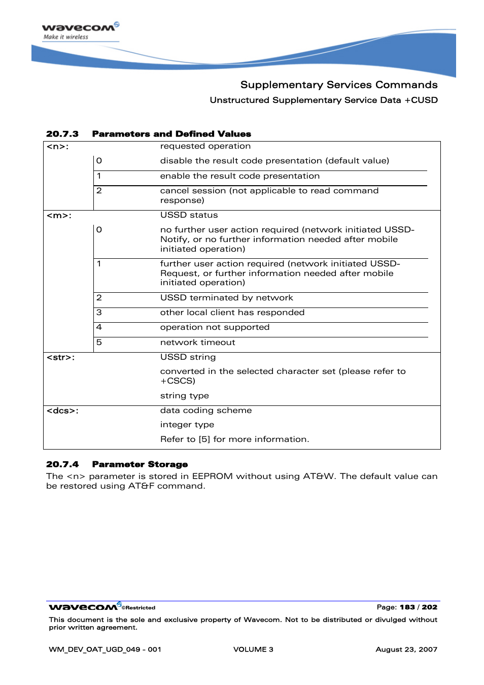 Supplementary services commands | Rainbow Electronics FARGO MAESTRO 100 (with TCP_IP) User Manual | Page 529 / 787
