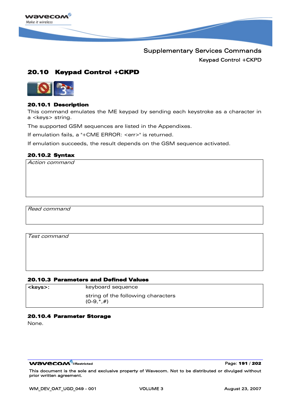 Keypad control +ckpd | Rainbow Electronics FARGO MAESTRO 100 (with TCP_IP) User Manual | Page 537 / 787