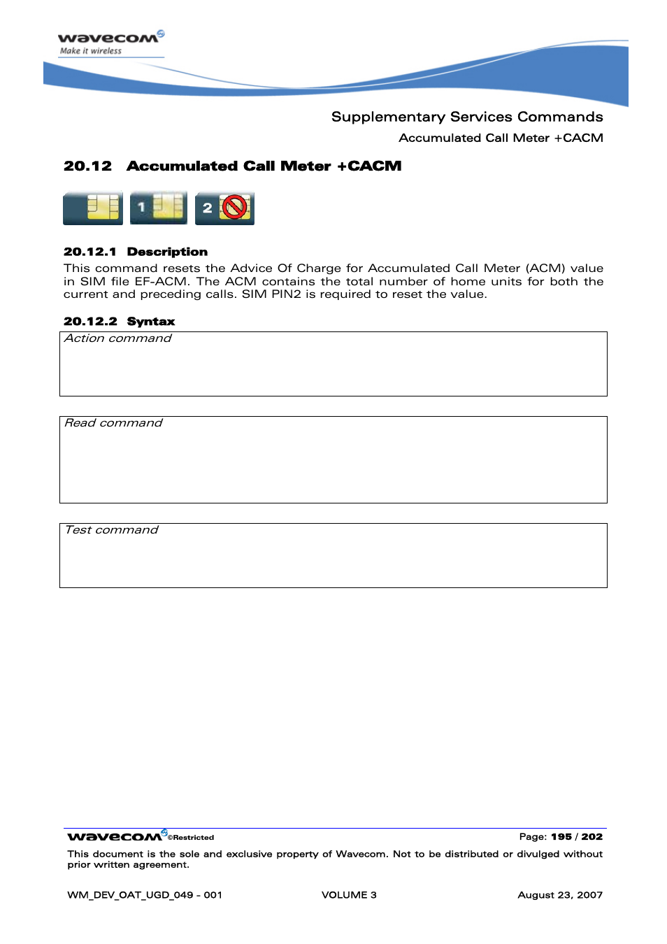 Accumulated call meter +cacm | Rainbow Electronics FARGO MAESTRO 100 (with TCP_IP) User Manual | Page 541 / 787
