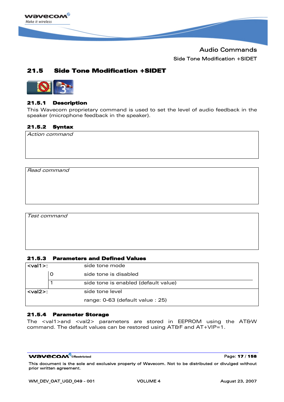 Side tone modification +sidet | Rainbow Electronics FARGO MAESTRO 100 (with TCP_IP) User Manual | Page 565 / 787