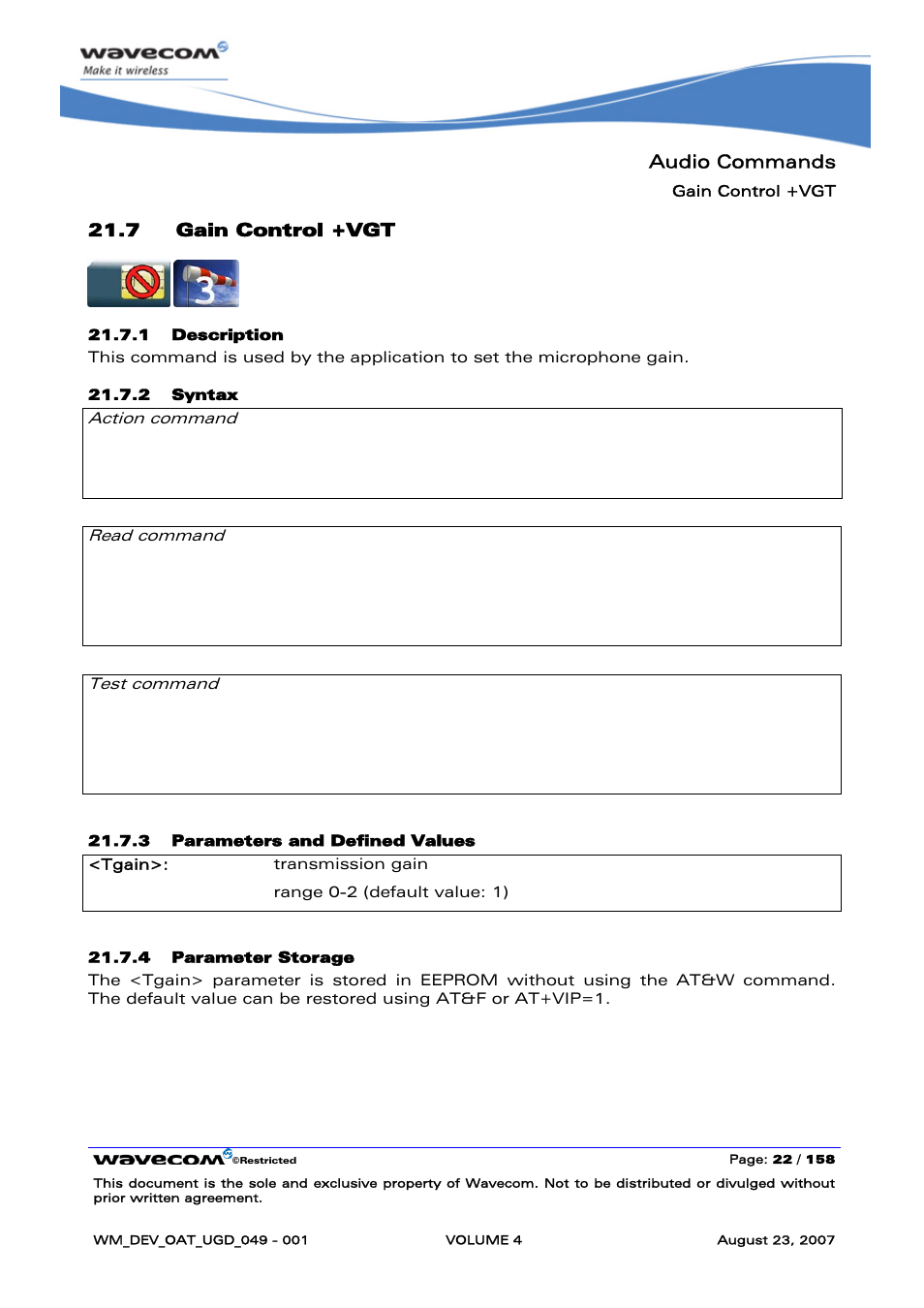 Gain control +vgt | Rainbow Electronics FARGO MAESTRO 100 (with TCP_IP) User Manual | Page 570 / 787