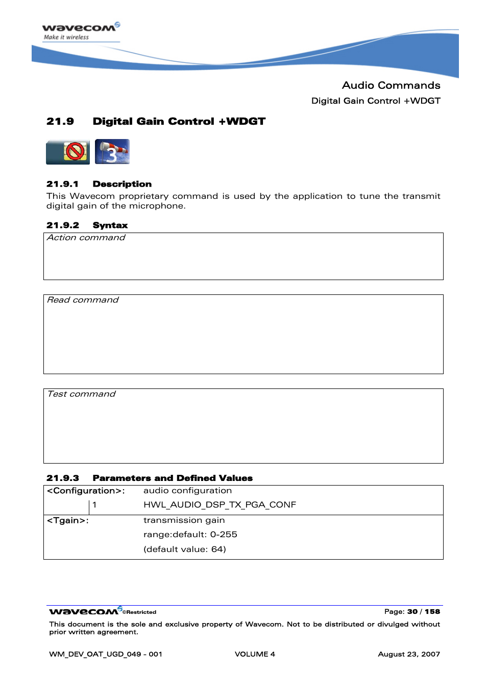 Digital gain control +wdgt | Rainbow Electronics FARGO MAESTRO 100 (with TCP_IP) User Manual | Page 578 / 787