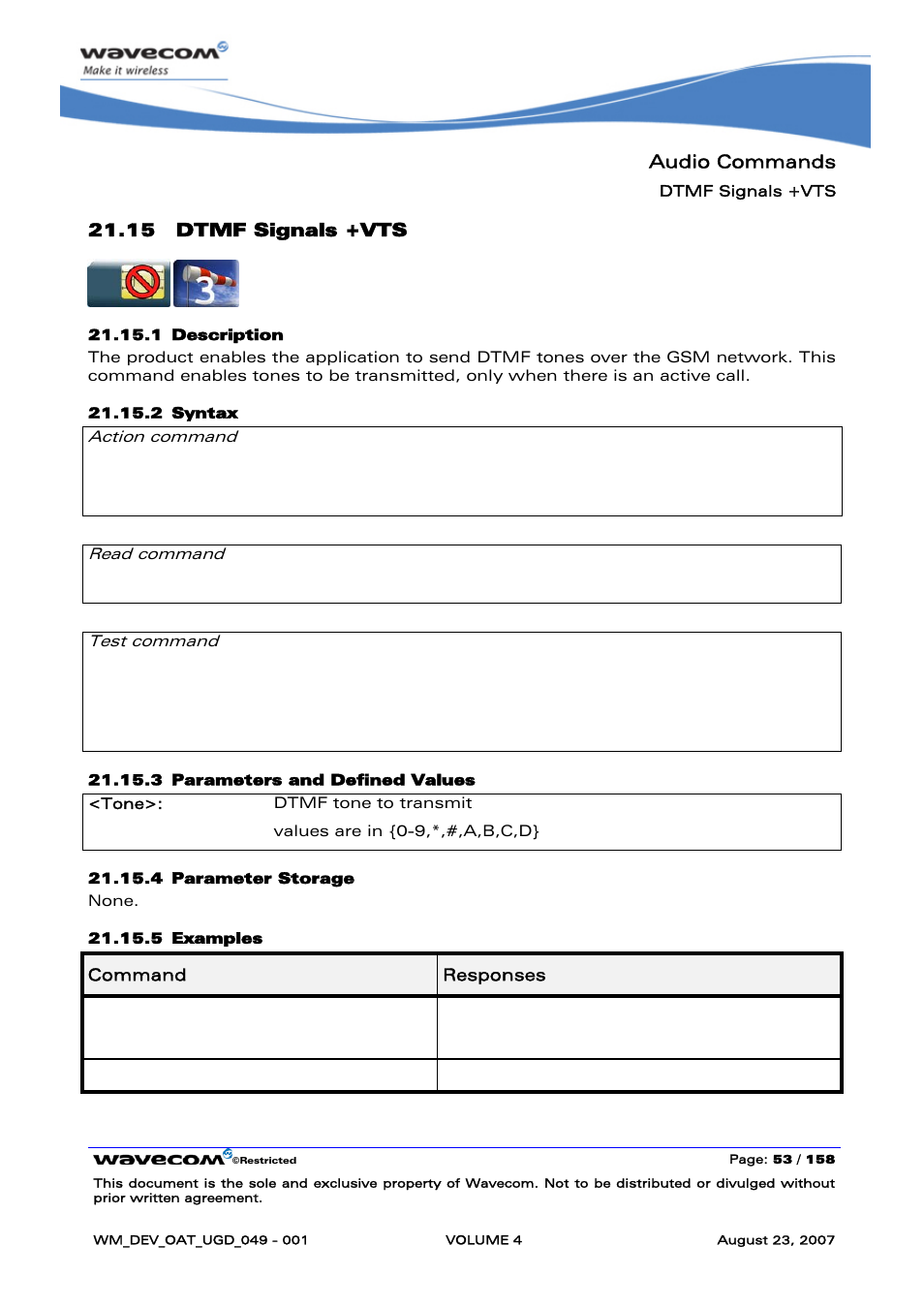 Dtmf signals +vts | Rainbow Electronics FARGO MAESTRO 100 (with TCP_IP) User Manual | Page 601 / 787