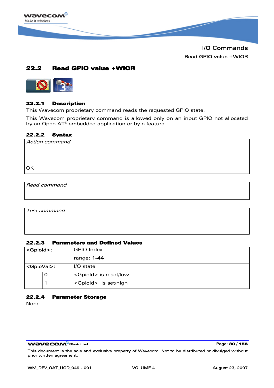 Read gpio value +wior | Rainbow Electronics FARGO MAESTRO 100 (with TCP_IP) User Manual | Page 628 / 787