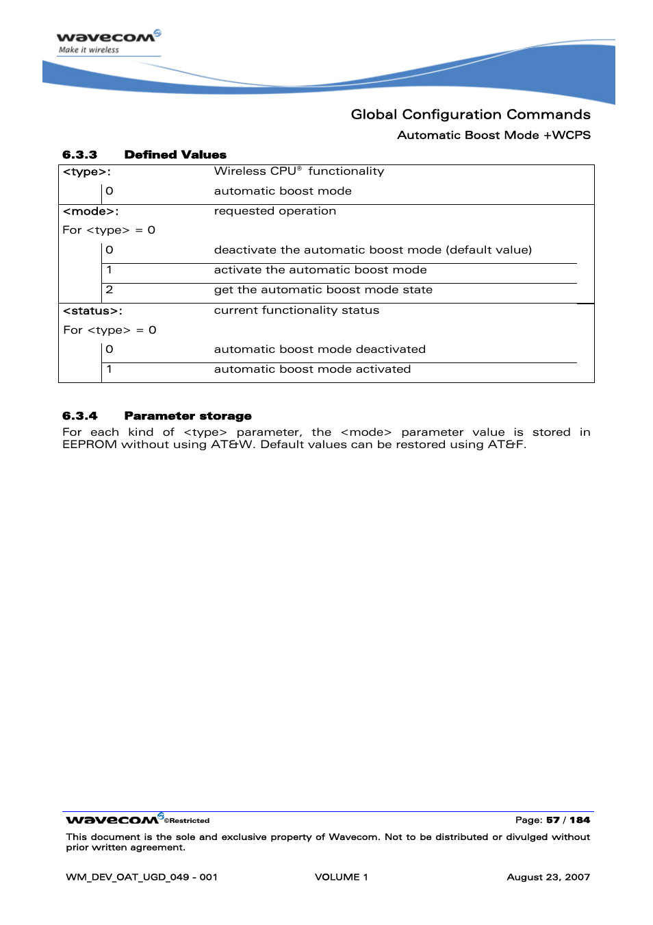 Global configuration commands | Rainbow Electronics FARGO MAESTRO 100 (with TCP_IP) User Manual | Page 63 / 787