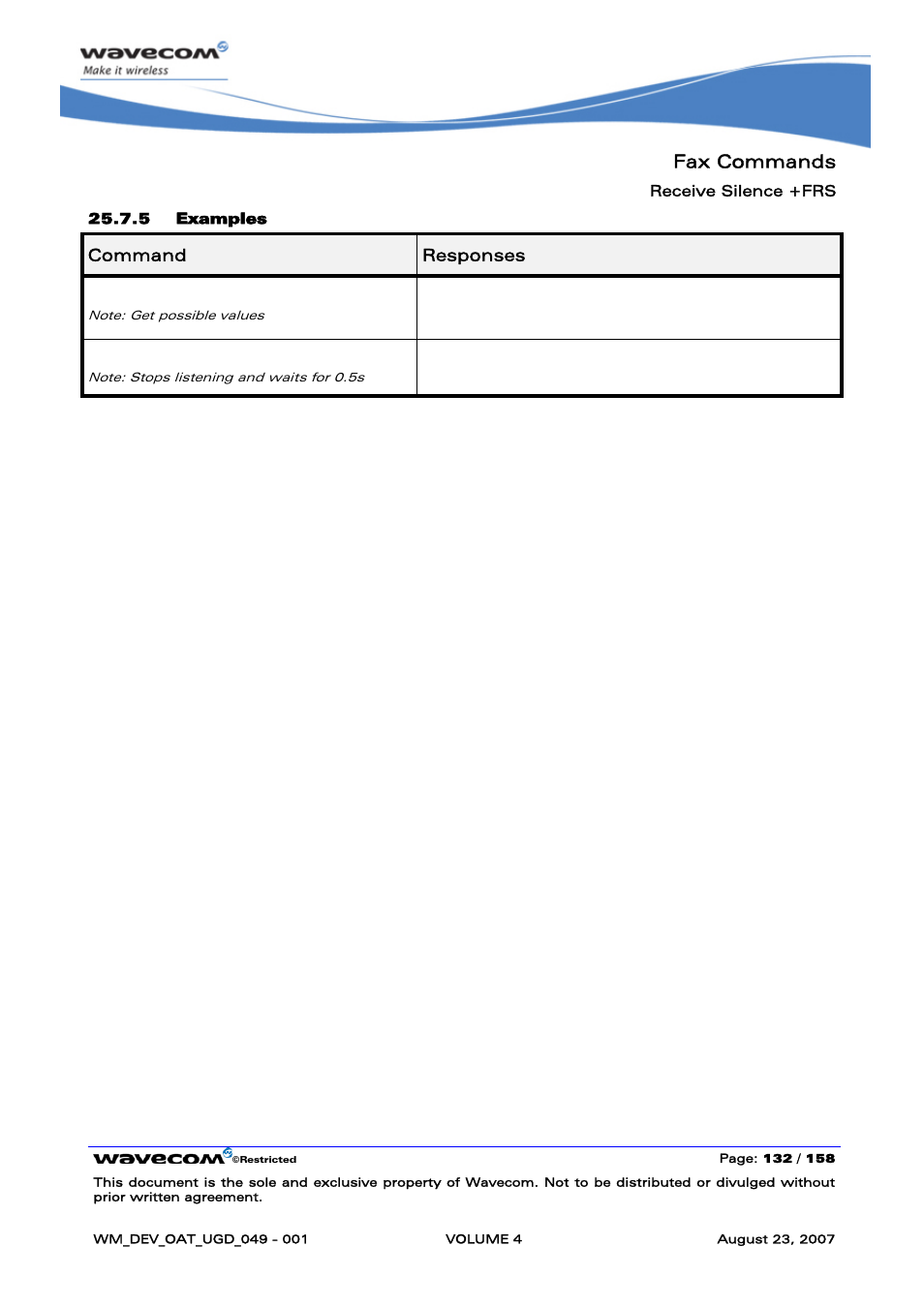 Fax commands, At+frs | Rainbow Electronics FARGO MAESTRO 100 (with TCP_IP) User Manual | Page 680 / 787