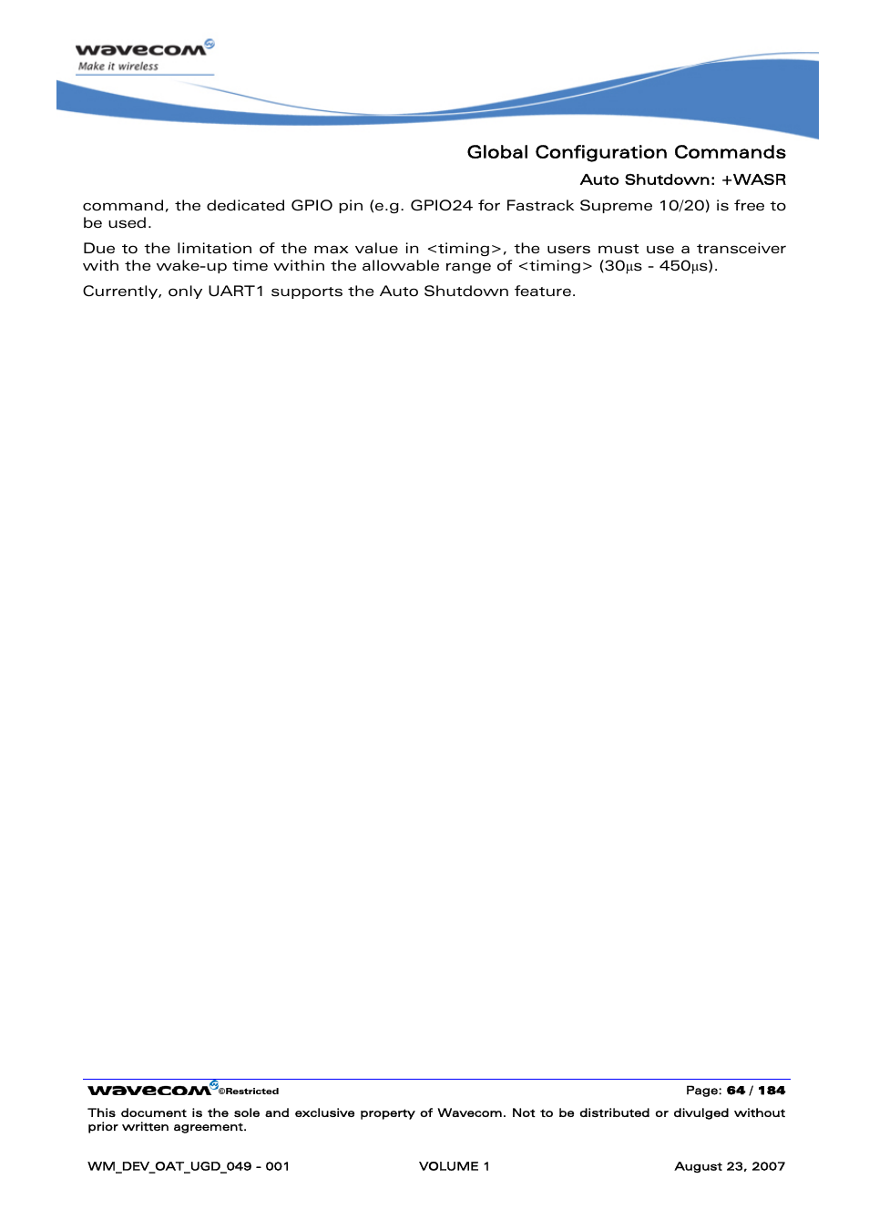 Global configuration commands | Rainbow Electronics FARGO MAESTRO 100 (with TCP_IP) User Manual | Page 70 / 787