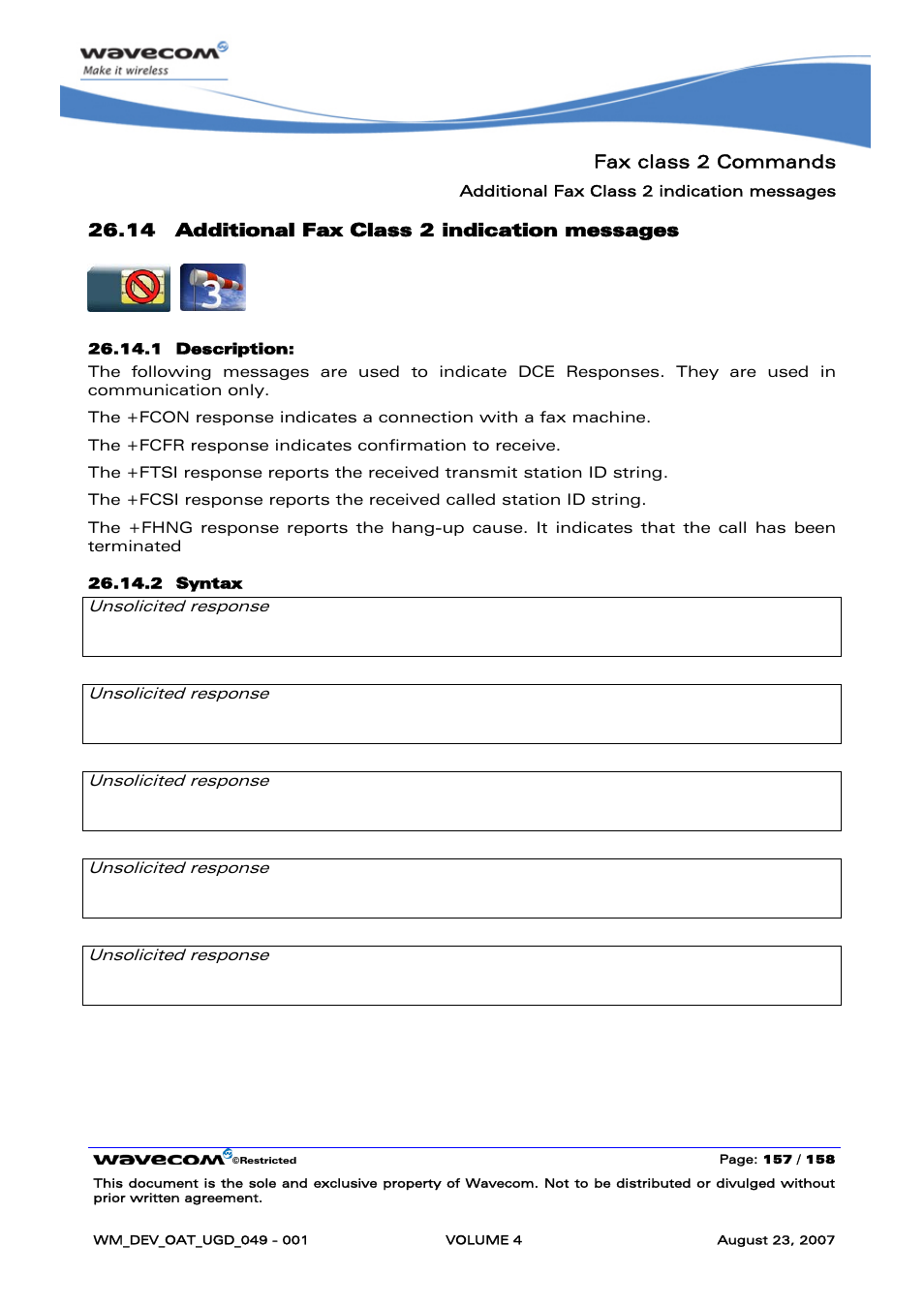 Additional fax class 2 indication messages | Rainbow Electronics FARGO MAESTRO 100 (with TCP_IP) User Manual | Page 705 / 787