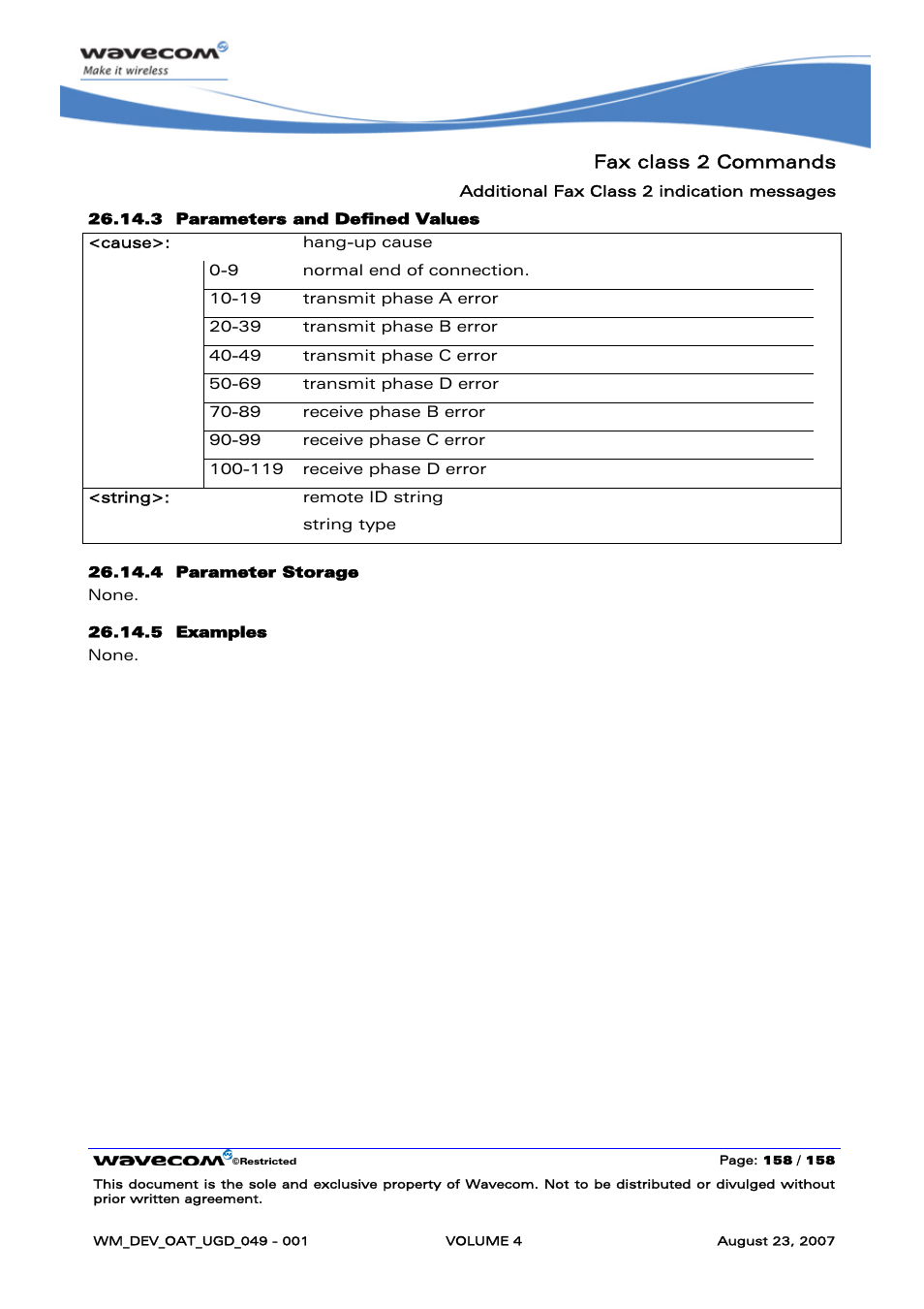 Fax class 2 commands | Rainbow Electronics FARGO MAESTRO 100 (with TCP_IP) User Manual | Page 706 / 787