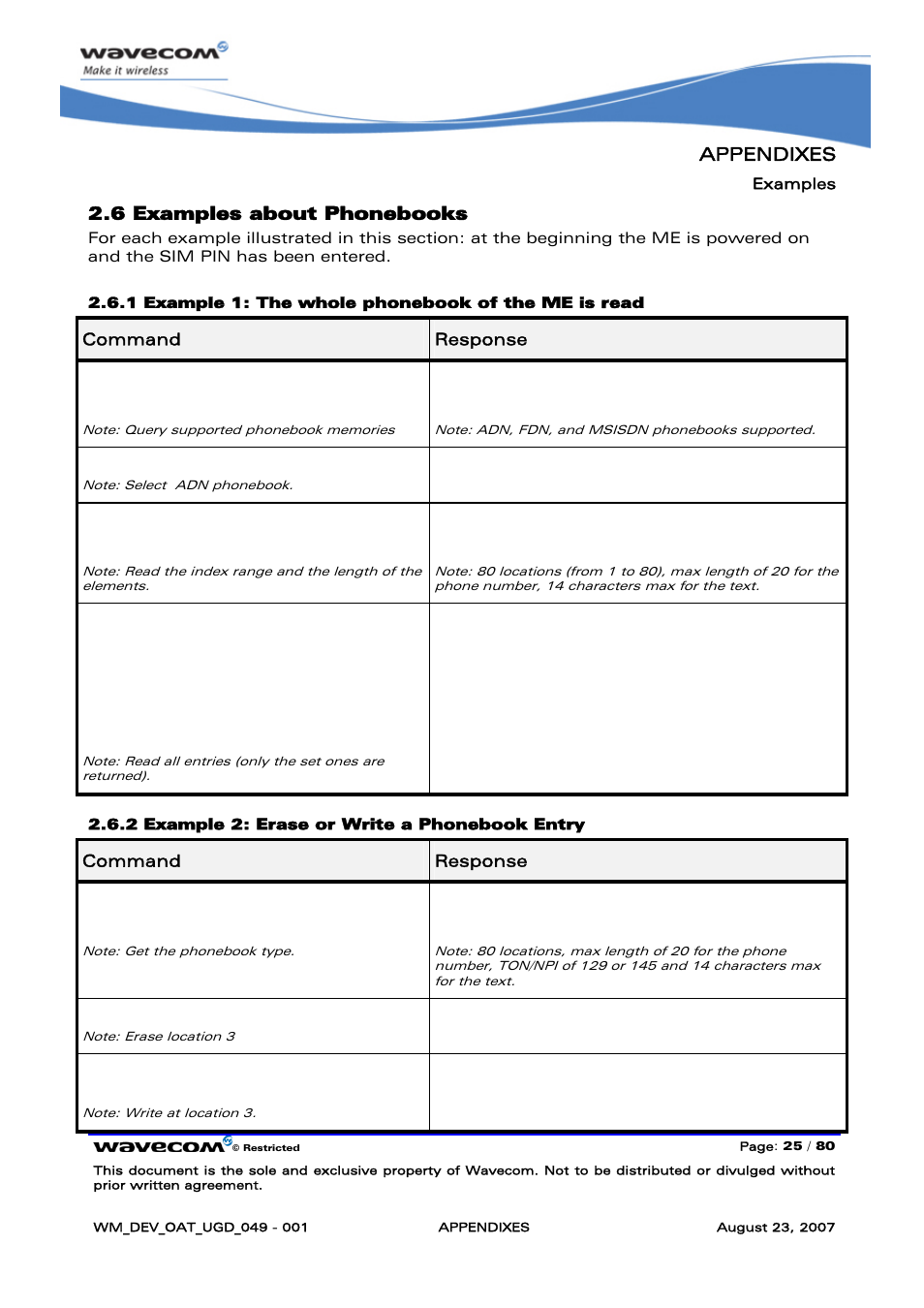 Examples about phonebooks | Rainbow Electronics FARGO MAESTRO 100 (with TCP_IP) User Manual | Page 731 / 787