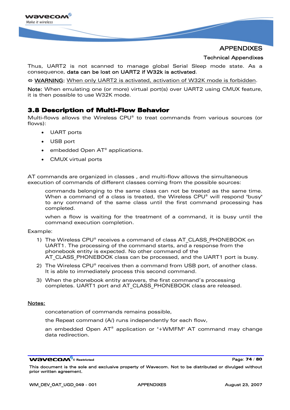 Description of multi-flow behavior, Appendixes, 8 description of multi-flow behavior | Rainbow Electronics FARGO MAESTRO 100 (with TCP_IP) User Manual | Page 780 / 787