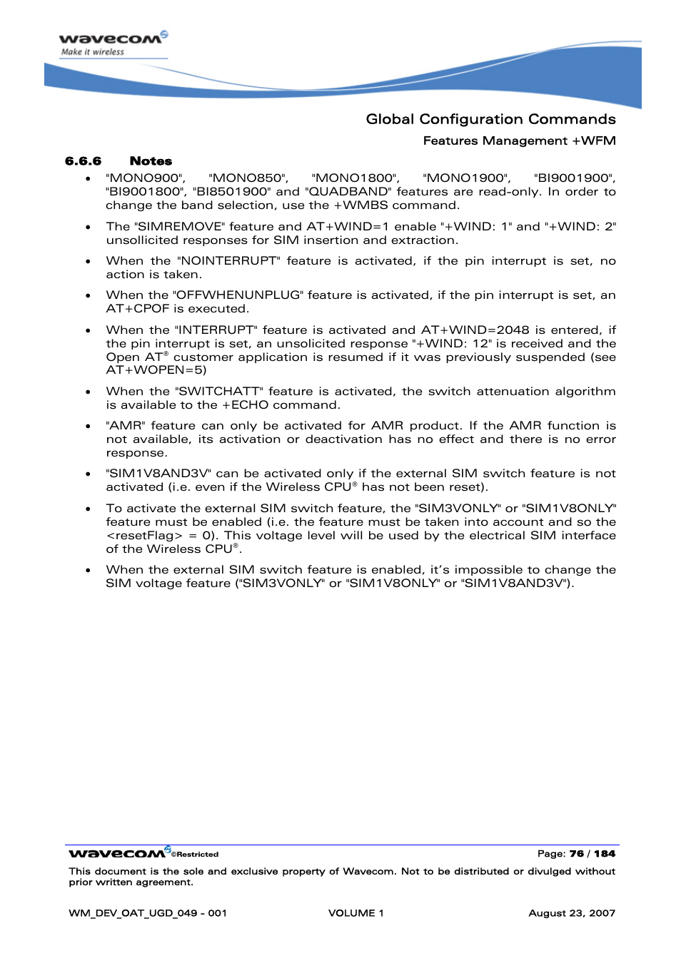 Global configuration commands | Rainbow Electronics FARGO MAESTRO 100 (with TCP_IP) User Manual | Page 82 / 787