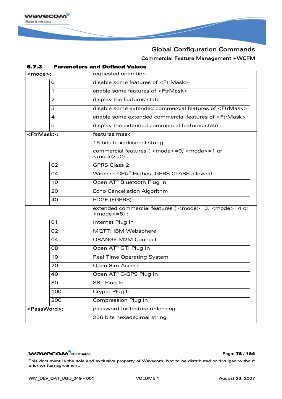 Global configuration commands | Rainbow Electronics FARGO MAESTRO 100 (with TCP_IP) User Manual | Page 84 / 787